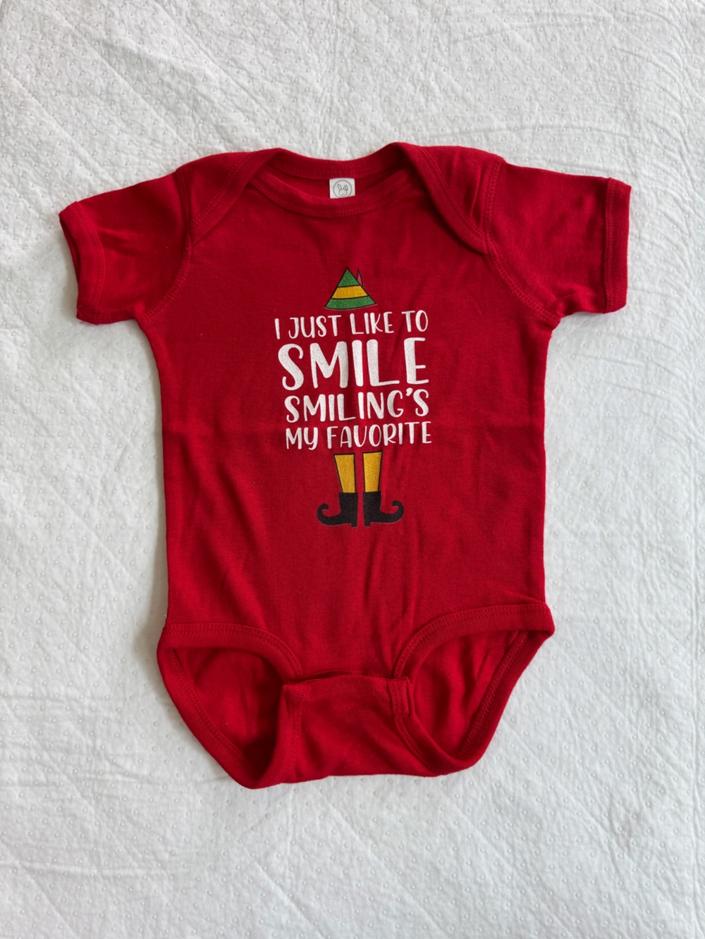 The Elf Smiling Is My Favorite Onesie Size 12mths